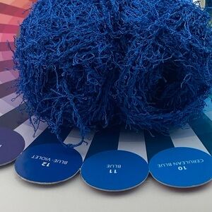 10 Skeins Royal Blue Scrubby Yarn Acrylic USA Made